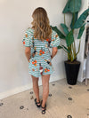 GREEN & WHITE STRIPE MIMOSA APEROL SHORTS