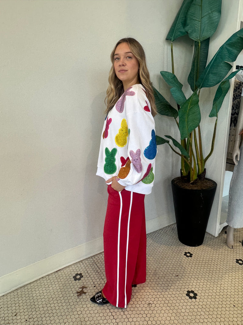 WHITE MULTI PEEPS SWEATSHIRT