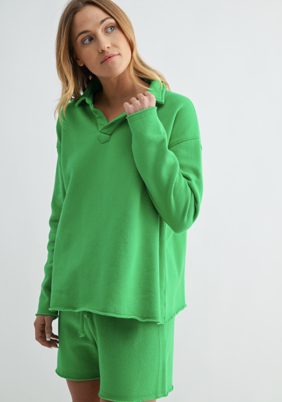 MALIBU VINTAGE HENLEY PULLOVER KELLY GREEN