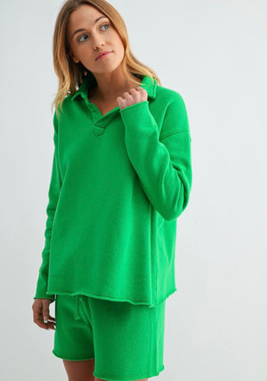 MALIBU VINTAGE HENLEY PULLOVER KELLY GREEN