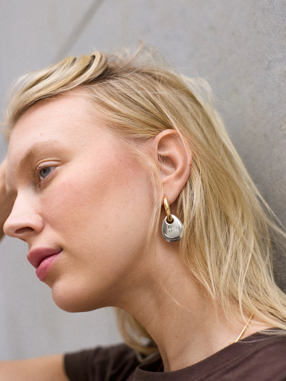 MILA DROP EARRINGS TWO TONE