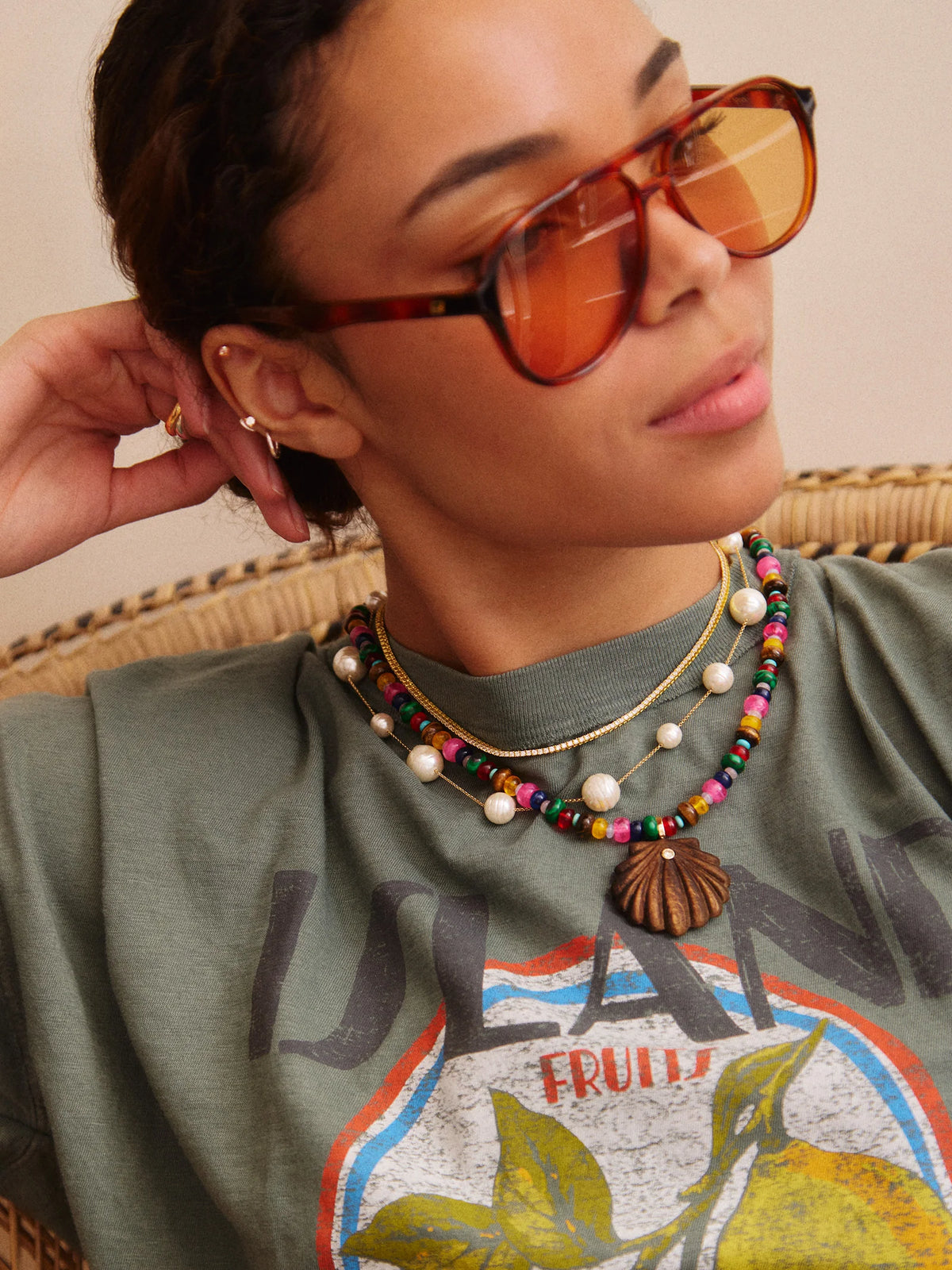 SUN DRIFT SEASHELL PENDANT NECKLACE