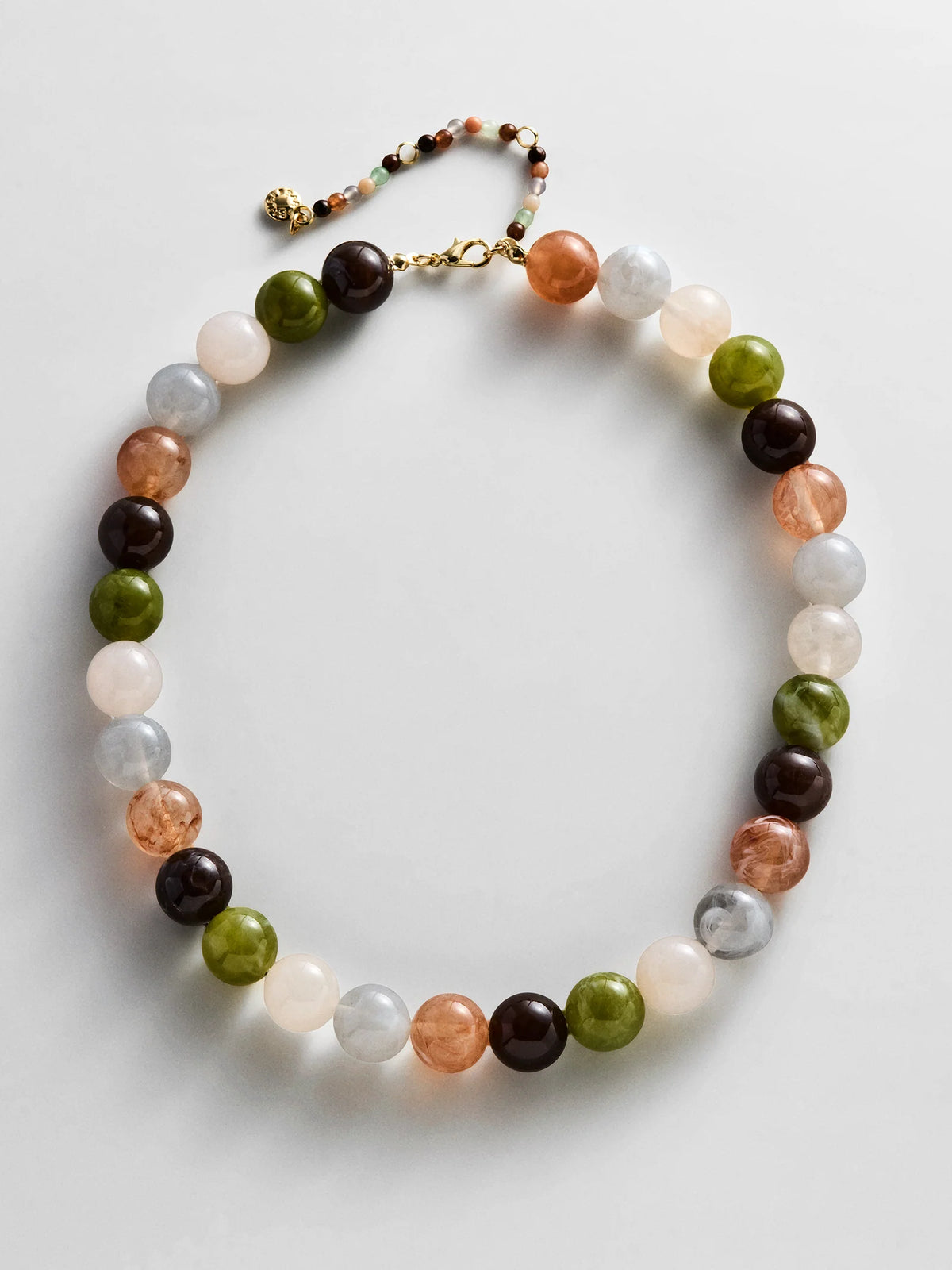 MINI JANE BEADED NECKLACE EARTH TONES