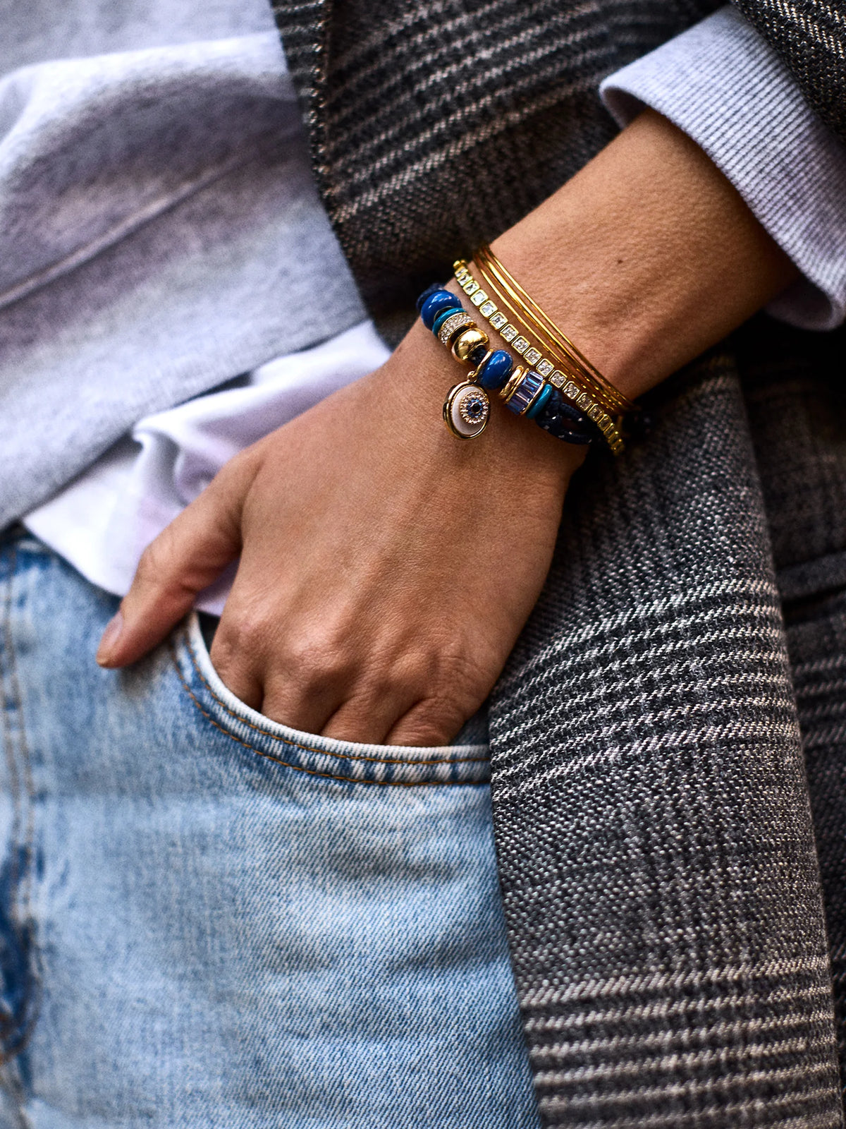 EYE CANDY EVIL EYE CORD BRACELET
