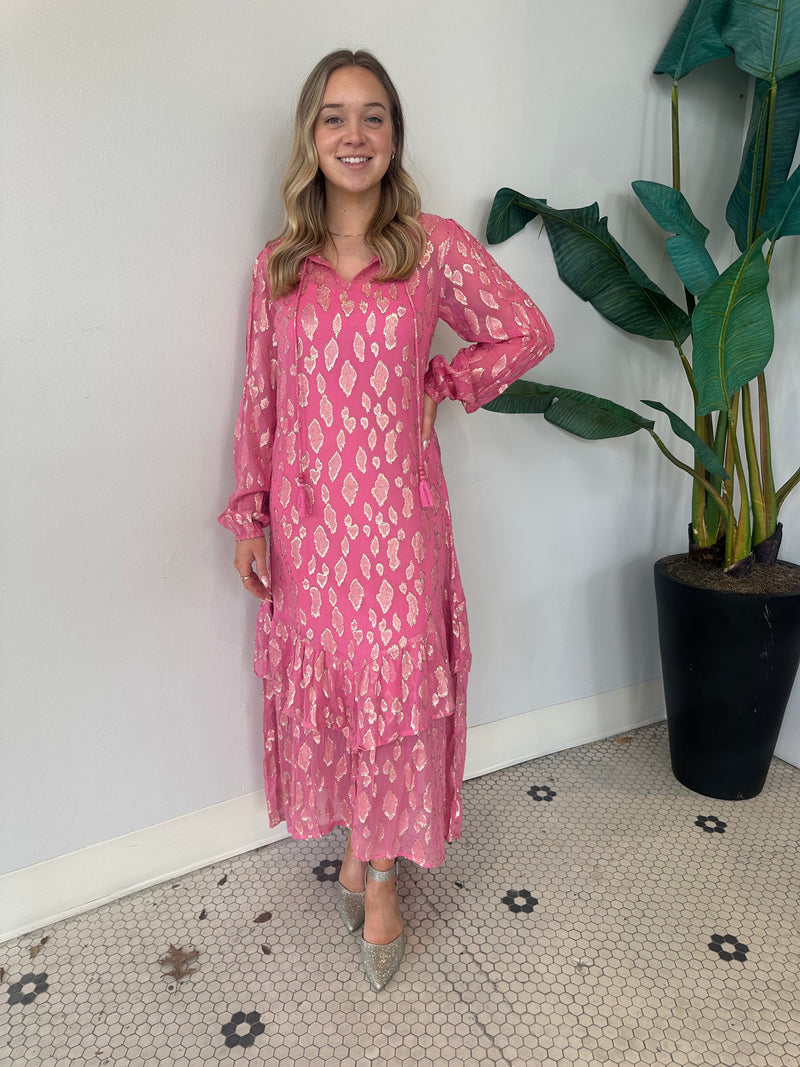 PINK JACQUARD HARMONY DRESS