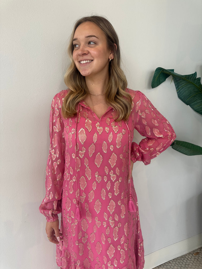 PINK JACQUARD HARMONY DRESS