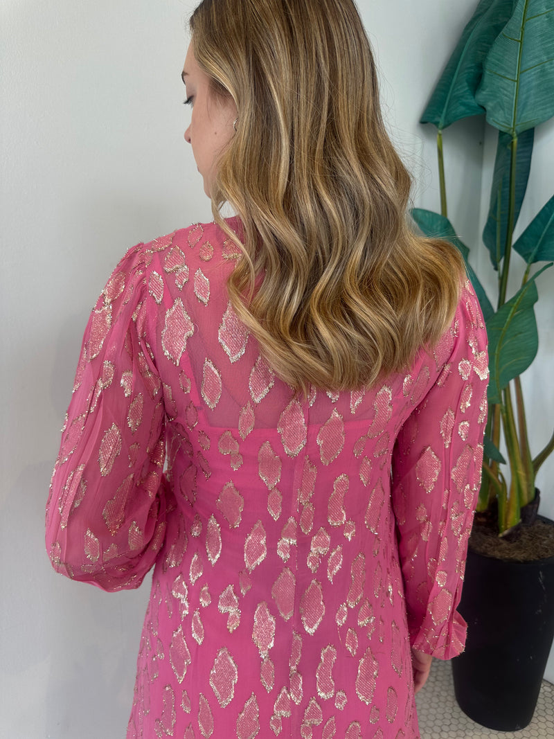 PINK JACQUARD HARMONY DRESS