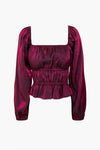 REMY GATHERED PEPLUM BLOUSE BLOODSTONE