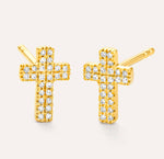 SMALL CROSS STUD EARRINGS