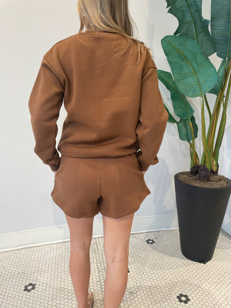 COTTON LOUNGE SHORTS COCOA DUST