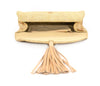 STRAW CLUTCH WITH TASSLE