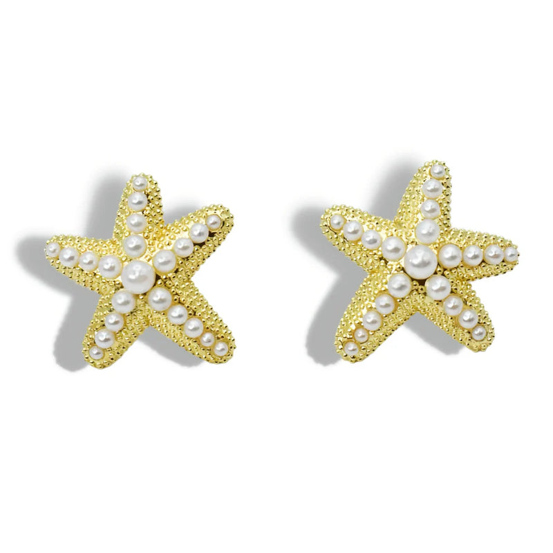 BY THE SEA GOLD STUD EARRINGS