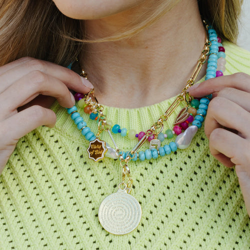 TURQUOISE PEARL GEMSTONE NECKLACE