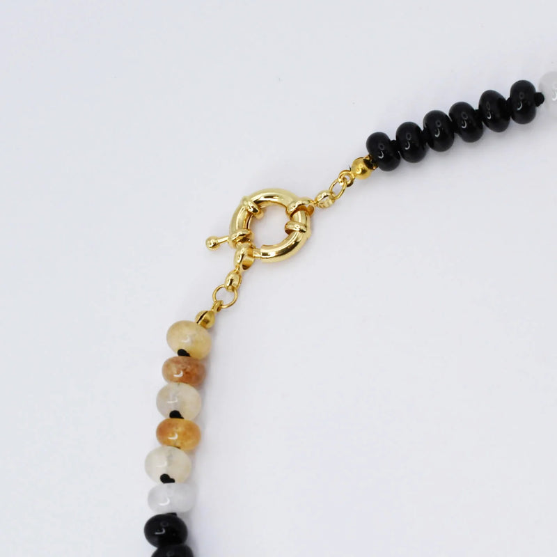 BROOKE BLACK AND BROWN GEMSTONE NECKLACE
