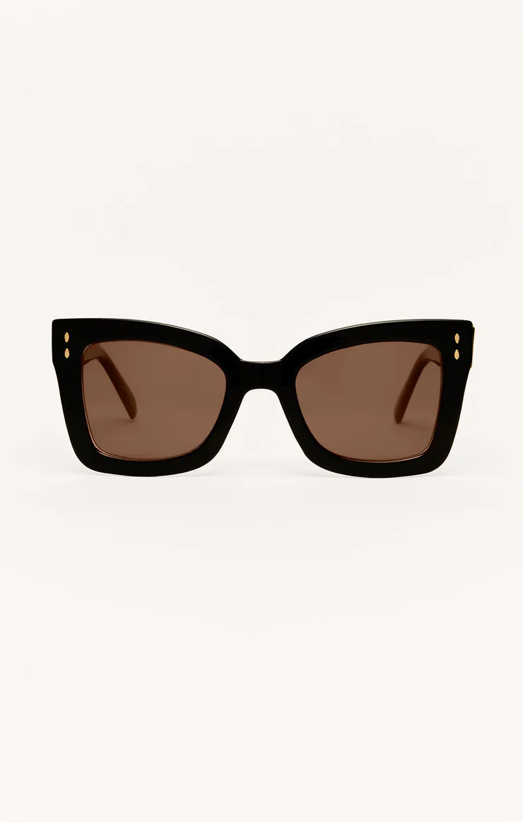 CONFIDENTIAL POLISHED BLACK/BROWN SUNGLASSES
