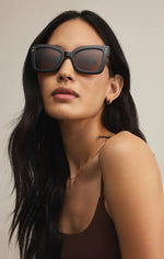 CONFIDENTIAL POLISHED BLACK/BROWN SUNGLASSES