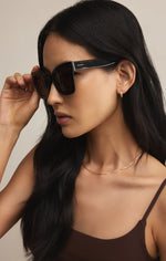 CONFIDENTIAL POLISHED BLACK/BROWN SUNGLASSES