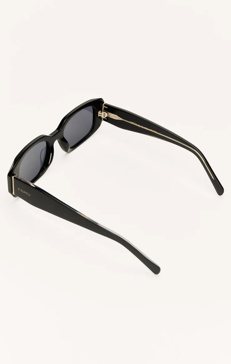 OFF DUTY POLISHED BLK SUNGLASSES