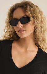 OFF DUTY POLISHED BLK SUNGLASSES