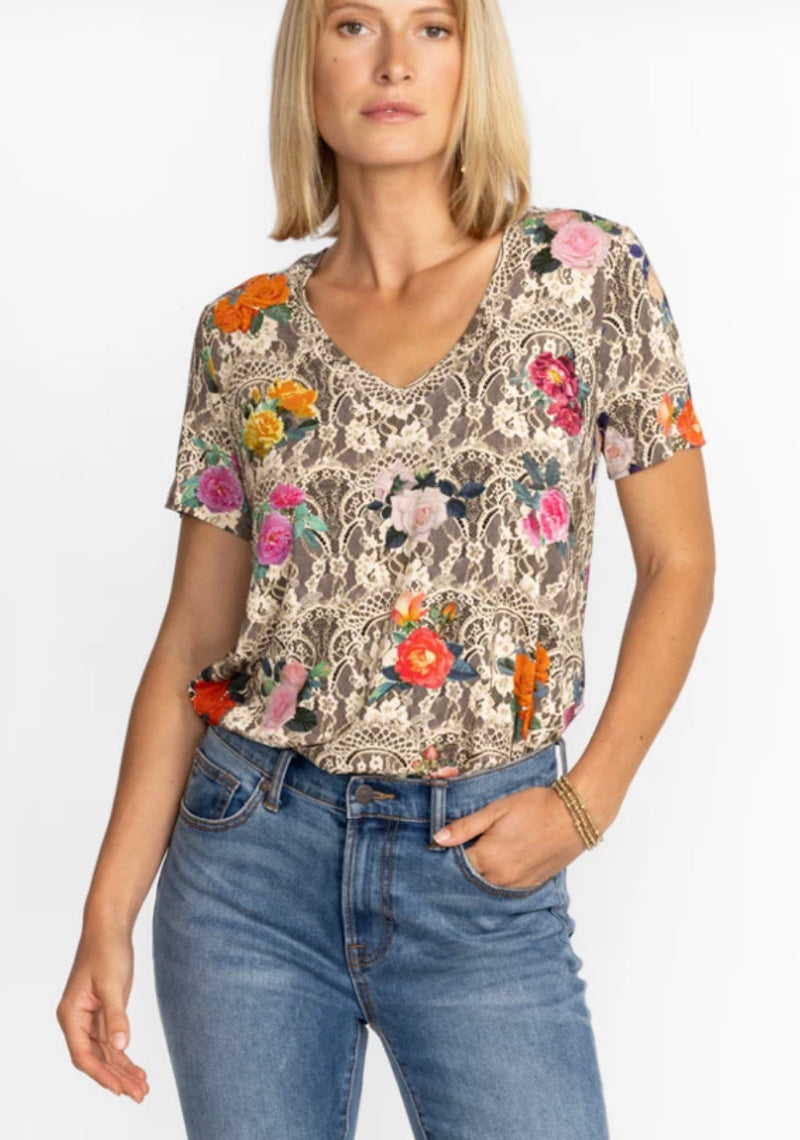 ROSE LACE SWING TEE