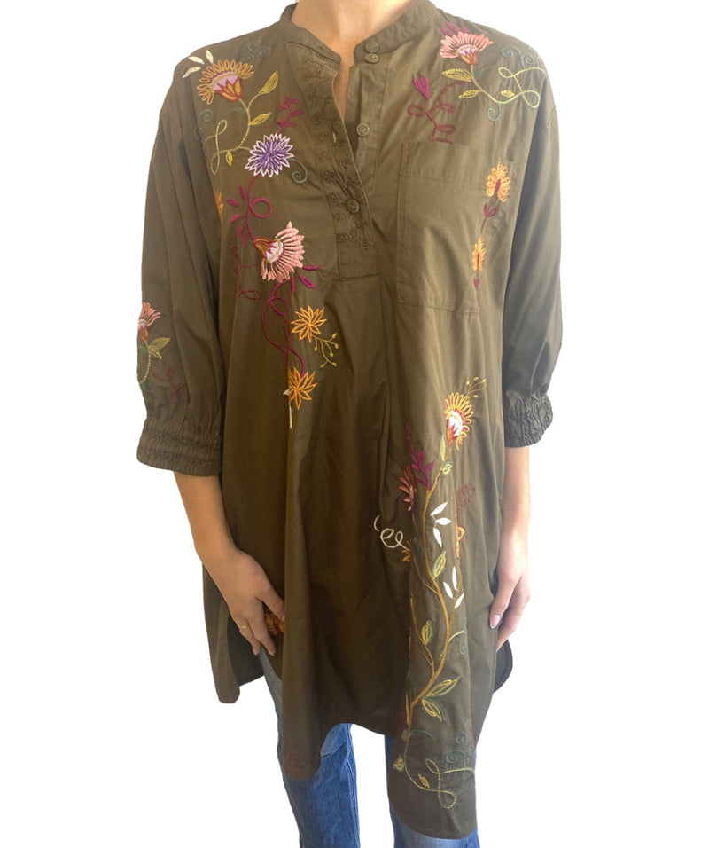 TONI SMOCKED CUFF TUNIC
