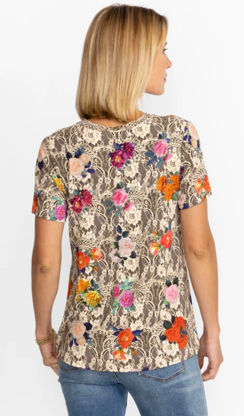 ROSE LACE SWING TEE
