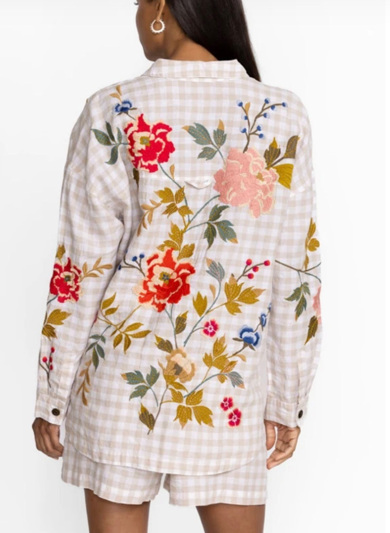 ADELE GINGHAM POCKET OVERSHIRT