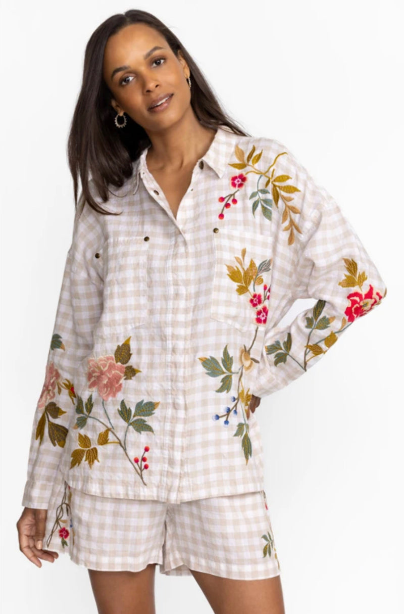 ADELE GINGHAM POCKET OVERSHIRT