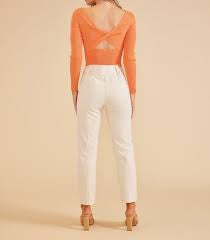 FRESCO TWIST BACK TOP IN CORAL