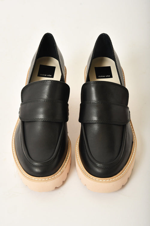 HALONA BLACK LEATHER SHOE